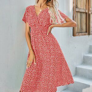 Women's floral print short-sleeved dress